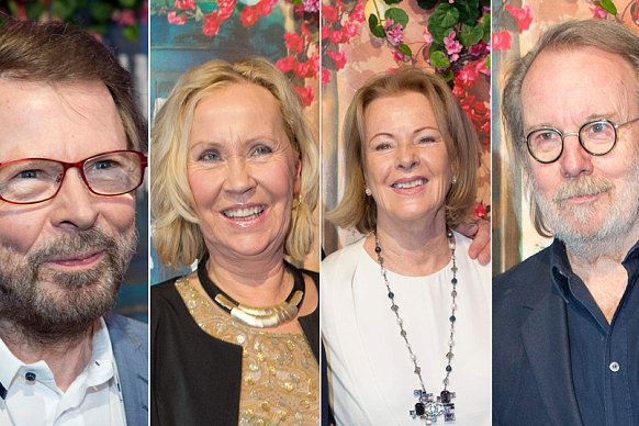 Björn Ulvaeus, Agnetha Fältskog, Anni-Frid Lyngstad és Benny Andersson •  Fotó: AFP