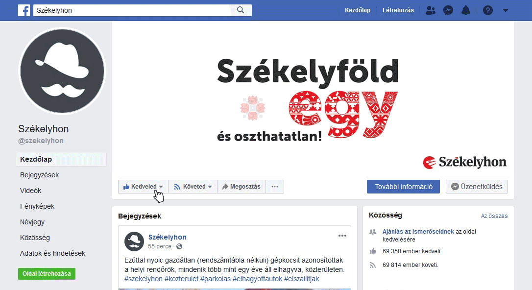 Így kövesd a Székelyhonod!