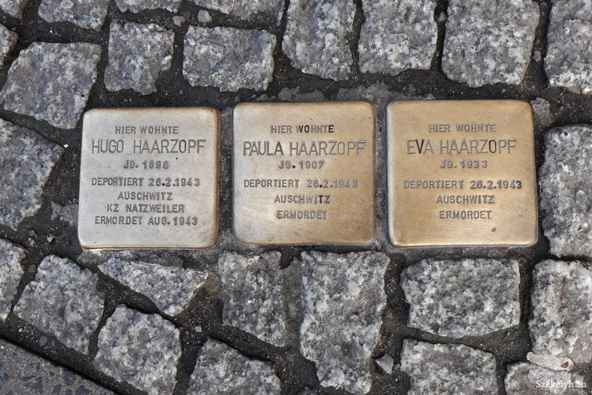 Emlékeztetnek a botlató kövek. Olyan helyeken építik be a jardába, ahonnan zsidókat hurcoltak el a náci uralom alatt •  Fotó: Bács Béla János