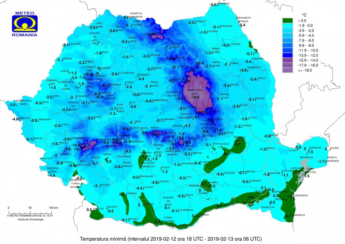 Szerda hajnali minimumok •  Fotó: Országos Meteorológiai Igazgatóság
