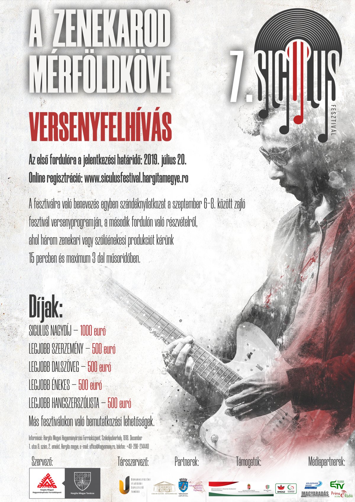 A 7. Siculus zenei fesztivál versenyfelhívása 