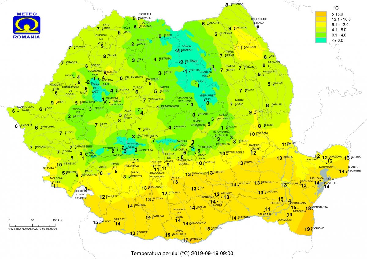 Csütörtök reggel 9 órai „felmelegedés” •  Fotó: Országos Meteorológiai Intézet