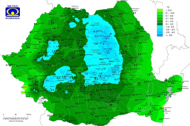 Csíkszeredában és a Kelemen-havasokban volt a leghidegebb