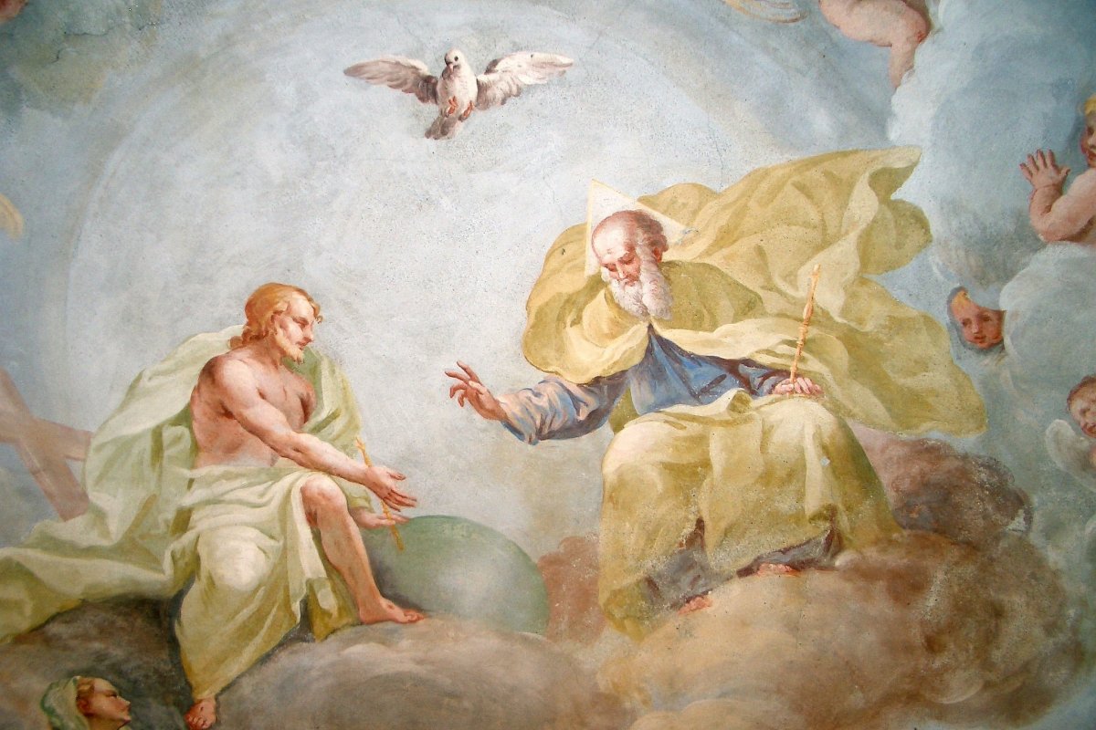 A Szentháromság alakjai Luca Rossetti da Orta festményén •  Fotó: Wikipédia