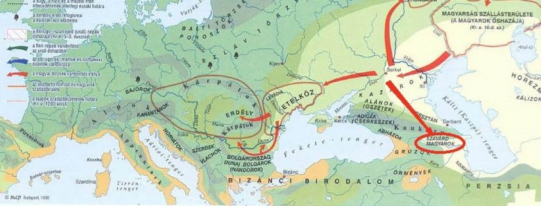 A magyarok Kaukázus előterében hosszú időn át nomadizáltak, majd innen váltak szét több ágra, a szavard magyarok délre húzódtak 