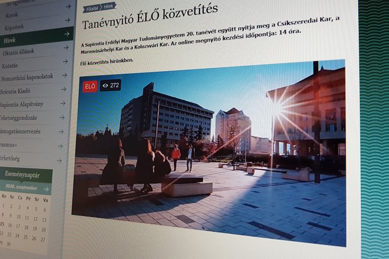 Online kezdődött a húszéves erdélyi magyar tudományegyetem idei éve