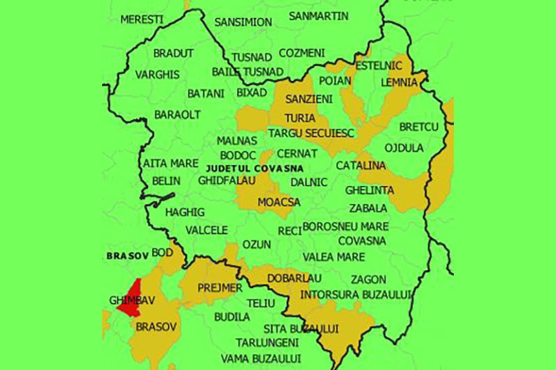Fertőzöttségi adatok Kovászna megyében • Forrás: Egészségügyi minisztérium 