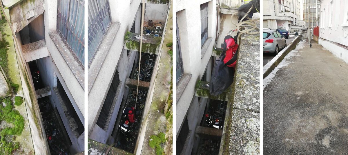 Miután kimentették, a macska hátra sem nézett, csak továbbment &bullet;  Fotó: Maros megyei tűzoltóság