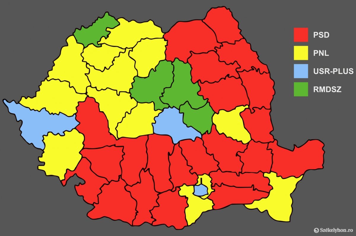 Politikai térkép a Hotnews adatai alapján. Szenátus • Fotó: Székelyhon 