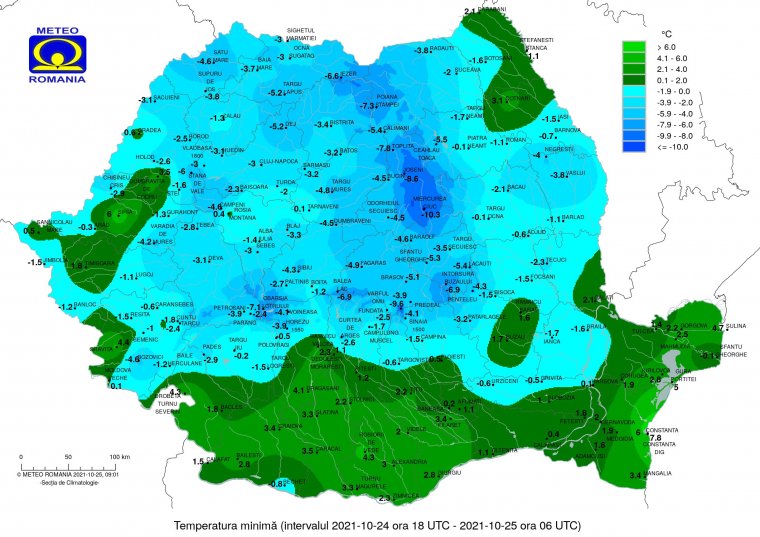 Csíkszereda „hozta” az országos minimumot mínusz tíz Celsius-fok alatt