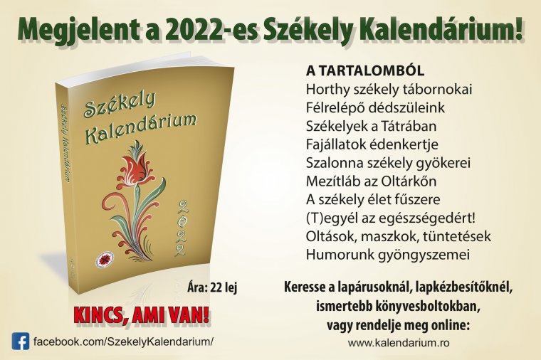 Székelyföld kincsestára: megjelent a 2022-es Székely Kalendárium