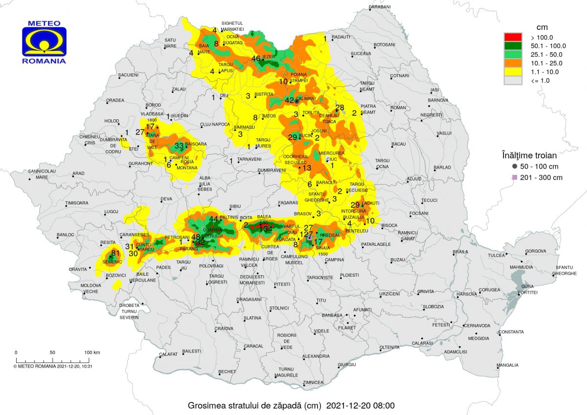 Hóhelyzet hétfőn reggel •  Fotó: Országos Meteorológiai Szolgálat