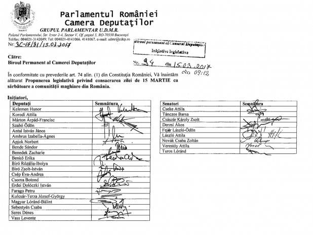 RMDSZ: legyen hivatalos ünnep március 15-e Romániában