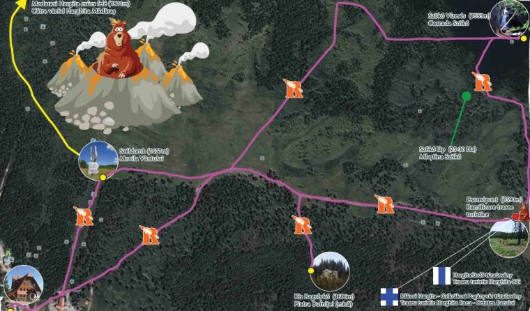 Tanösvény és kerékpárút a Hargitán