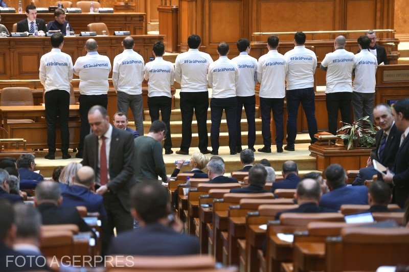 A párt megválasztott törvényhozói a parlamentben is gyakran tüntettek •  Fotó: Agerpres/Grigore Popescu