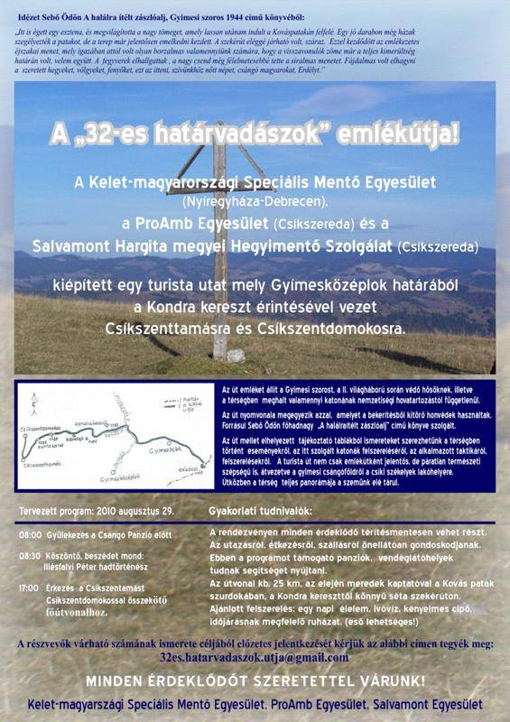 Emléktúra a Gyimesi-szorost védő hősökért