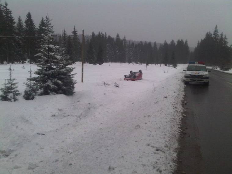 A télies időjárás első autóbalesete