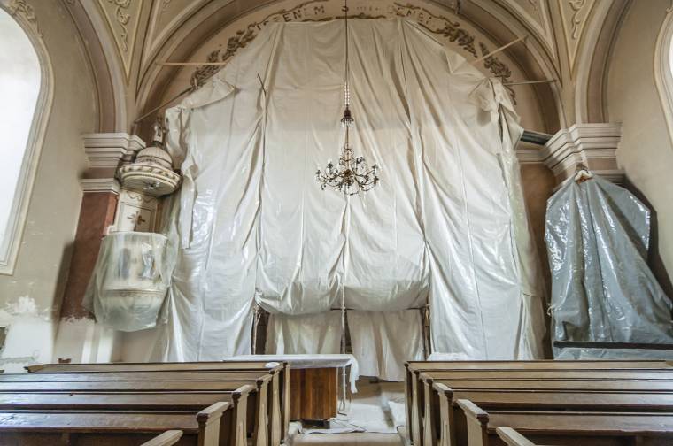 Felújítjás zajlik a tusnádi templomban