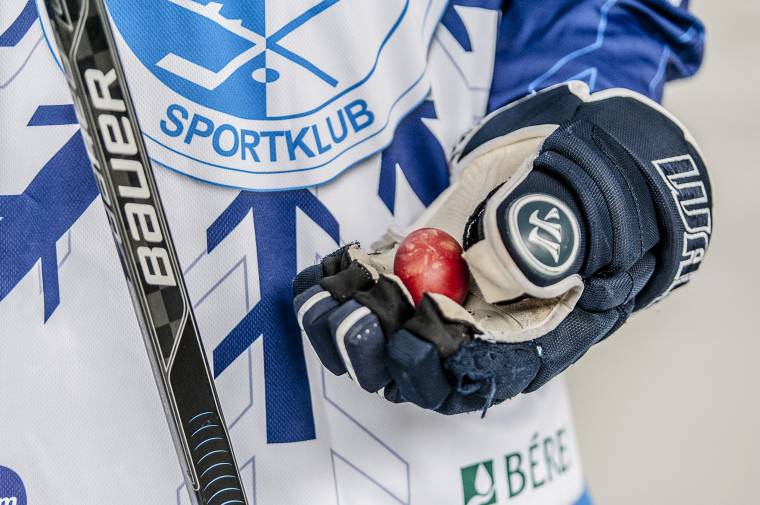 Piros tojás, fekete korong