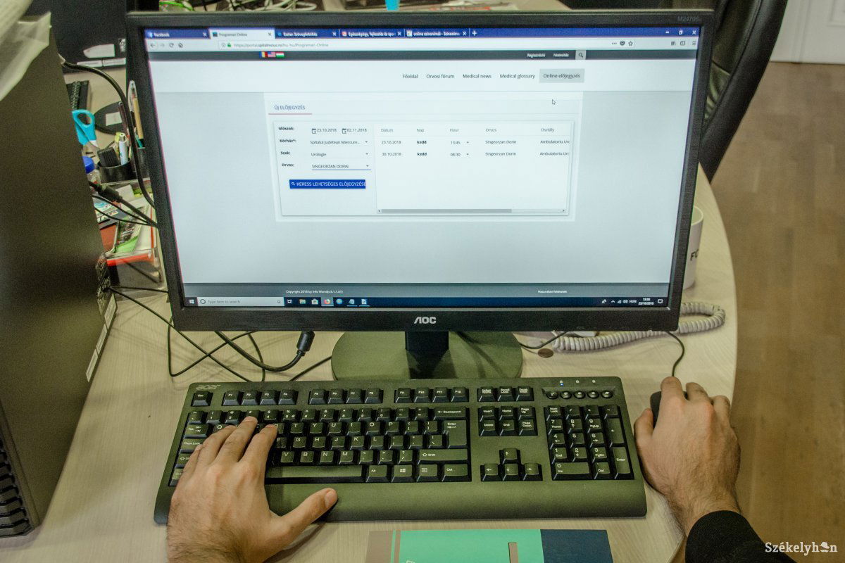 Hasznos felület. Érdemes online előjegyeztetnie magát a pácienseknek •  Fotó: Pinti Attila