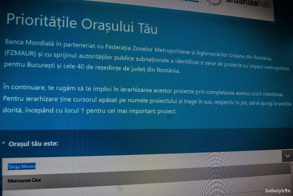 Ezen a felületen lehet összeállítani a prioritási listát városok, pontosabban övezetek szerint •  Fotó: Gábos Albin