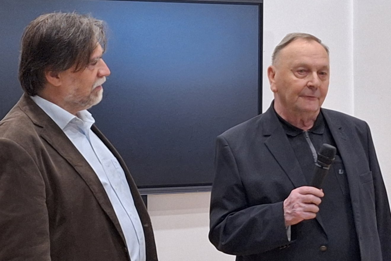 Hecser Zoltán (jobbról) és a MÚRE elnöke, Szűcs László •  Fotó: Karácsonyi Zsigmond
