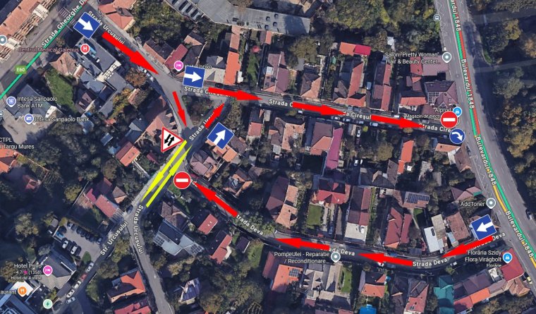 Új forgalmi rend lép életbe néhány marosvásárhelyi utcában