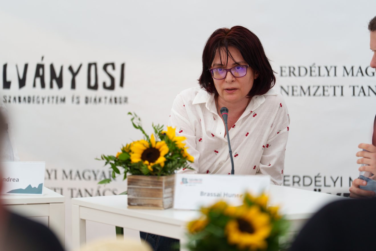 Varga Andrea jogtörténész a restitúciós ügyekről beszélt •  Fotó: Tuchiluș Alex