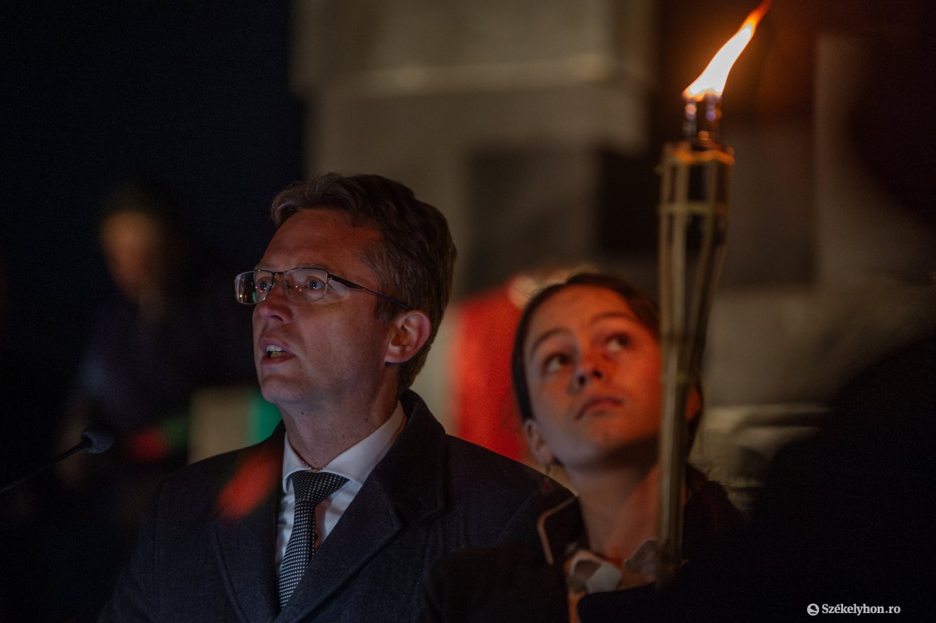 Hankó Balázs, Magyarország kulturális minisztere is beszédet mondott a megemlékezésen •  Fotó: Pinti Attila