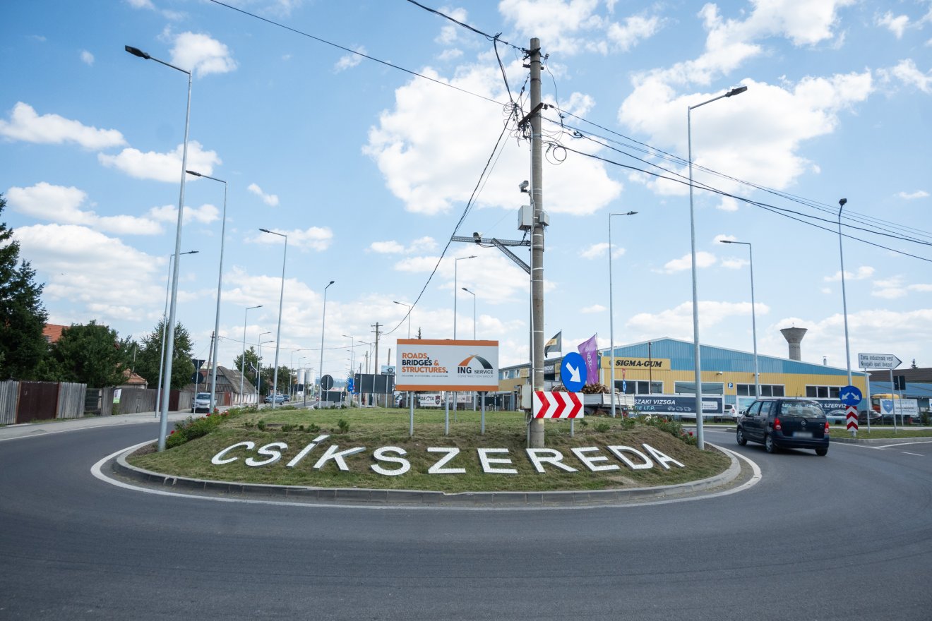 Csíkszereda felirat fogadja a Székelyudvarhely irányából a megyeszékhelyre érkezőket