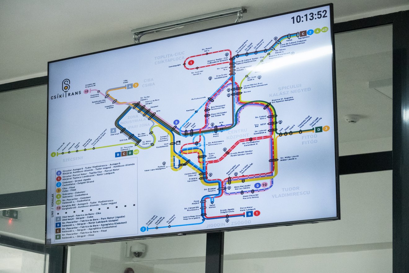 Tömegkozlekedési útvonalak Csíkszeredában &bullet;  Fotó: Borbély Fanni