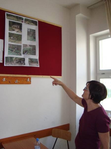 Tanösvényt építő középiskolások