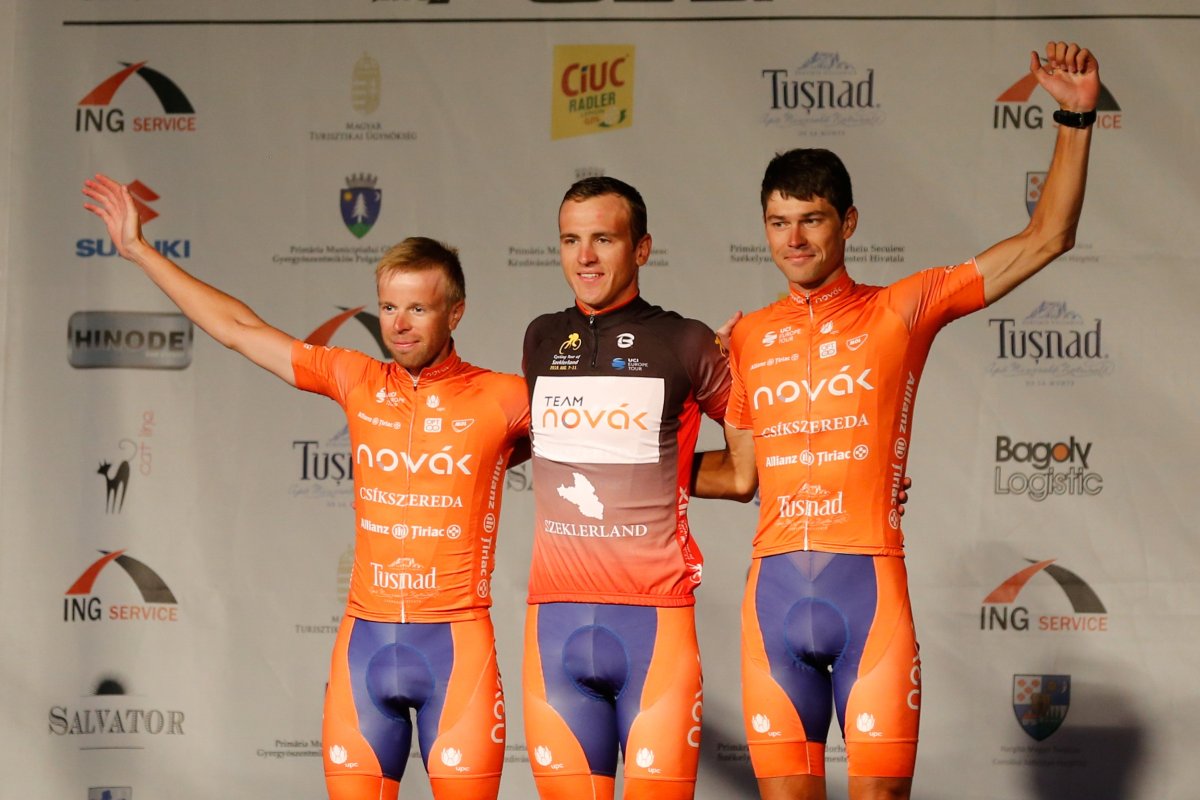 Az összetett három dobogósa: Prevar, Tanovițchii és Bratascsuk &bullet;  Fotó: Halmágyi Zsolt