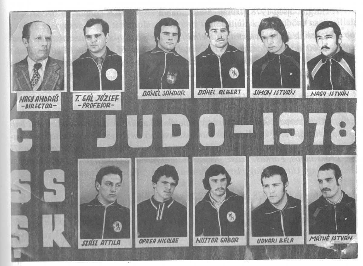 A csíkszeredai ISK cselgáncsozóinaktablója 1978-ból •  Fotó: Szakács József gyűjteménye