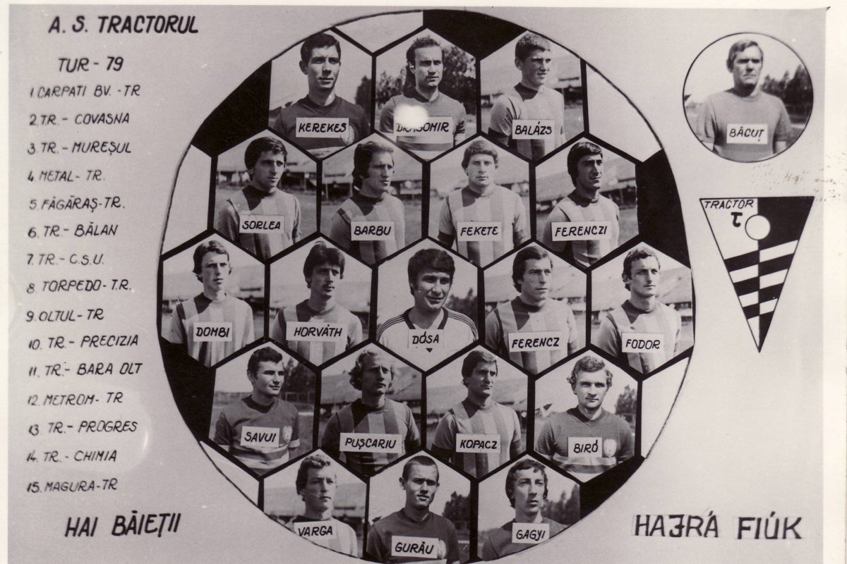 A Csíkszeredai Traktor csapata az 1979–80-as bajnokságban •  Fotó: Kopacz József gyűjteménye