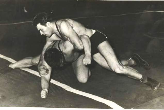 A 87 kg-os Balló Ferenc akcióban •  Fotó: Dobos László archívuma