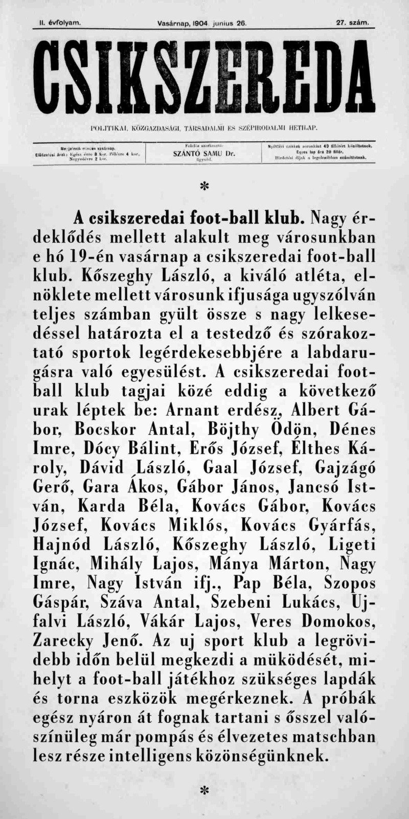 •  Fotó: FK Csíkszereda