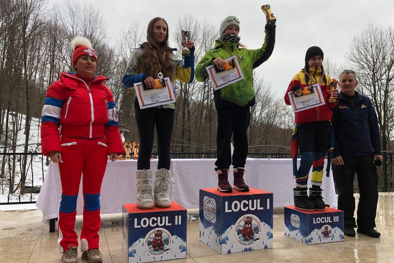 Fekete Emma Róza megnyerte az U14-es korosztály műlesiklását •  Fotó: Csíkszeredai ISK