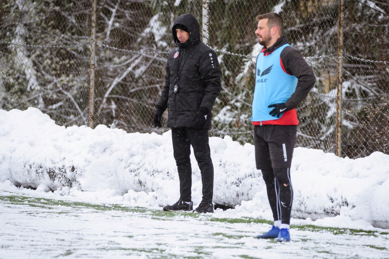 Ilyés Róbert vezetőedző és Nagy János •  Fotó: Pál Zoltán/ FK Csíkszereda