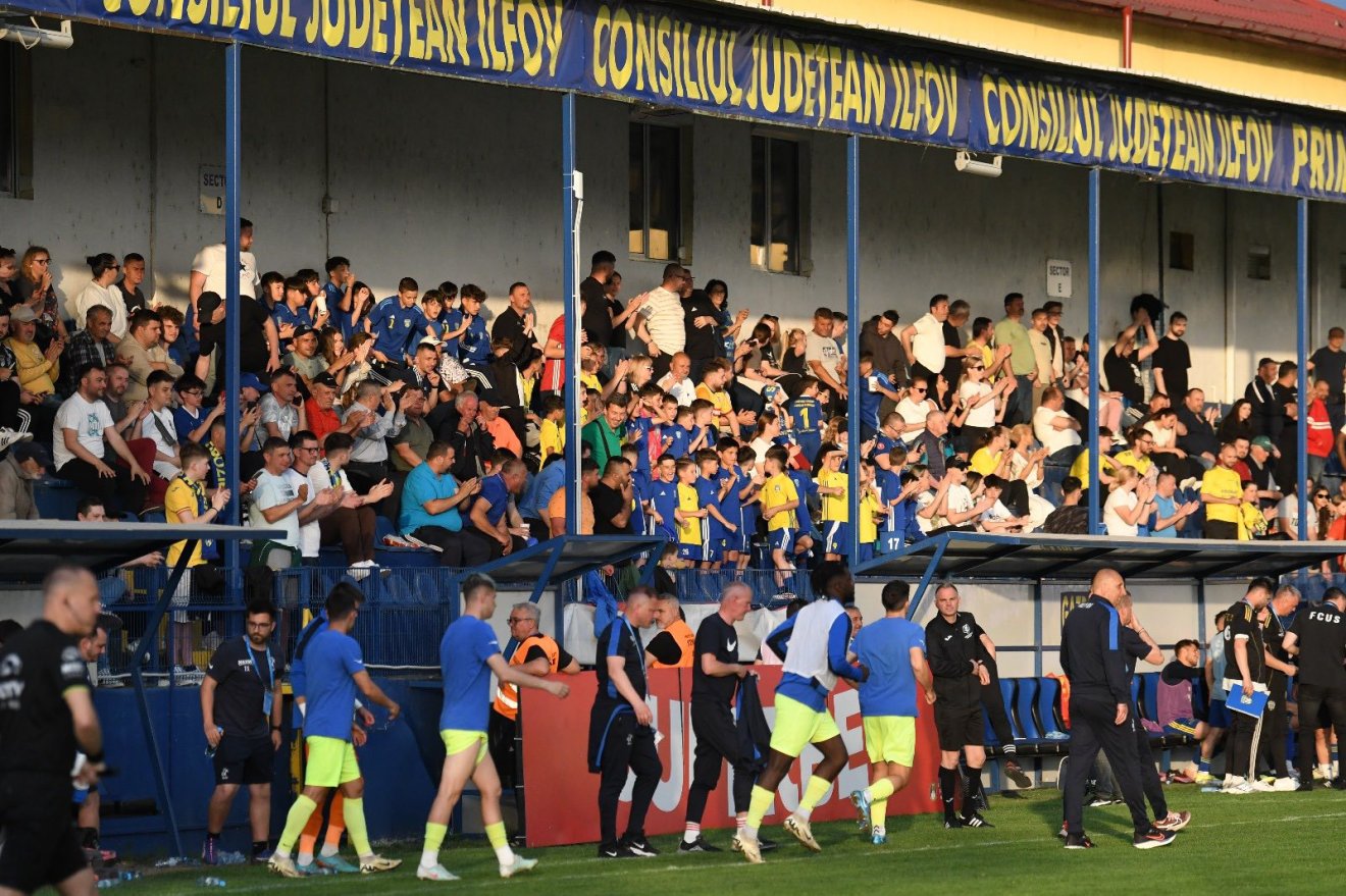 A hétfő esti mérkőzés helyszíne a Slobozia ideiglenes otthona, a Clinceni Stadion •  Fotó: Facebook/ Unirea Slobozia