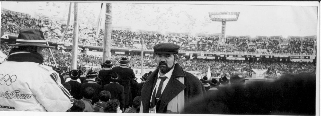 Márton Simon Naganóban, az 1998-as téli olimpia megnyitóján •  Fotó: Dobos László gyűjteménye