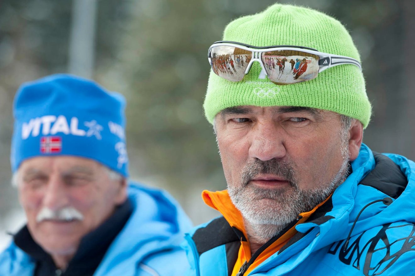 Márton Simon és első edzője, Borbáth István Ágoston. Tanítvány és mester: a biatloncsalád két ikonikus alakja •  Fotó: Dobos László gyűjteménye