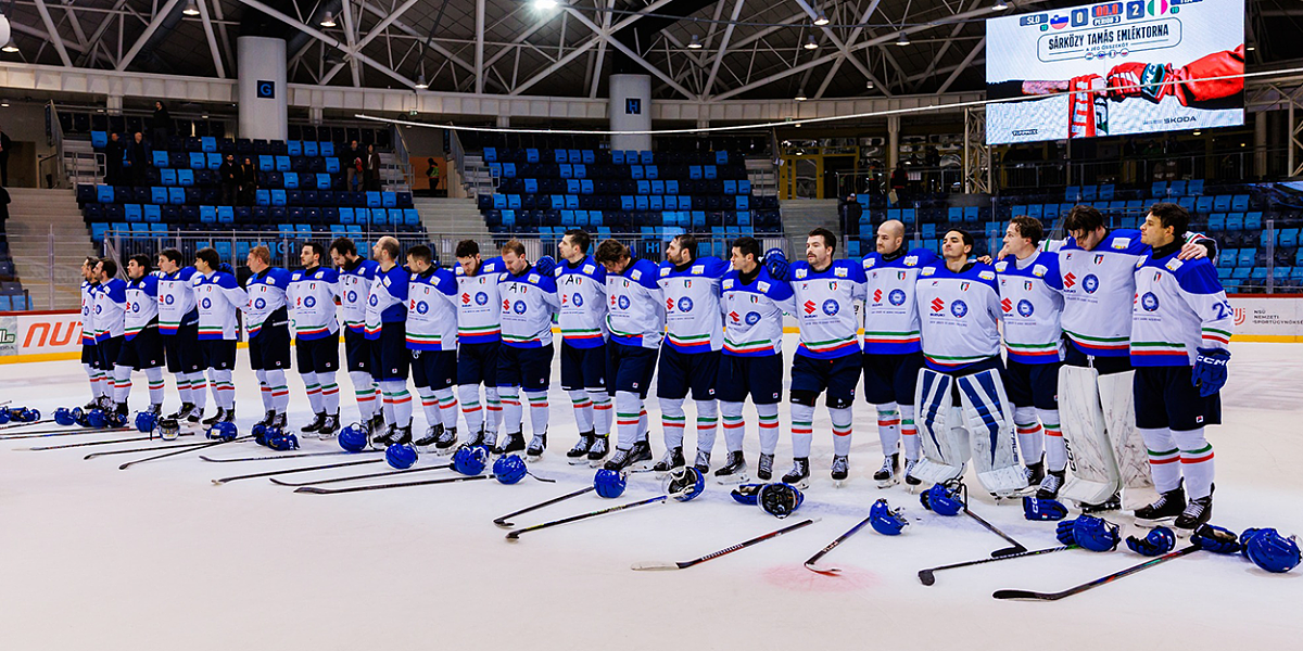 Az olasz válogatott az ICEHL-en, 2024-ben •  Fotó: ICEHL