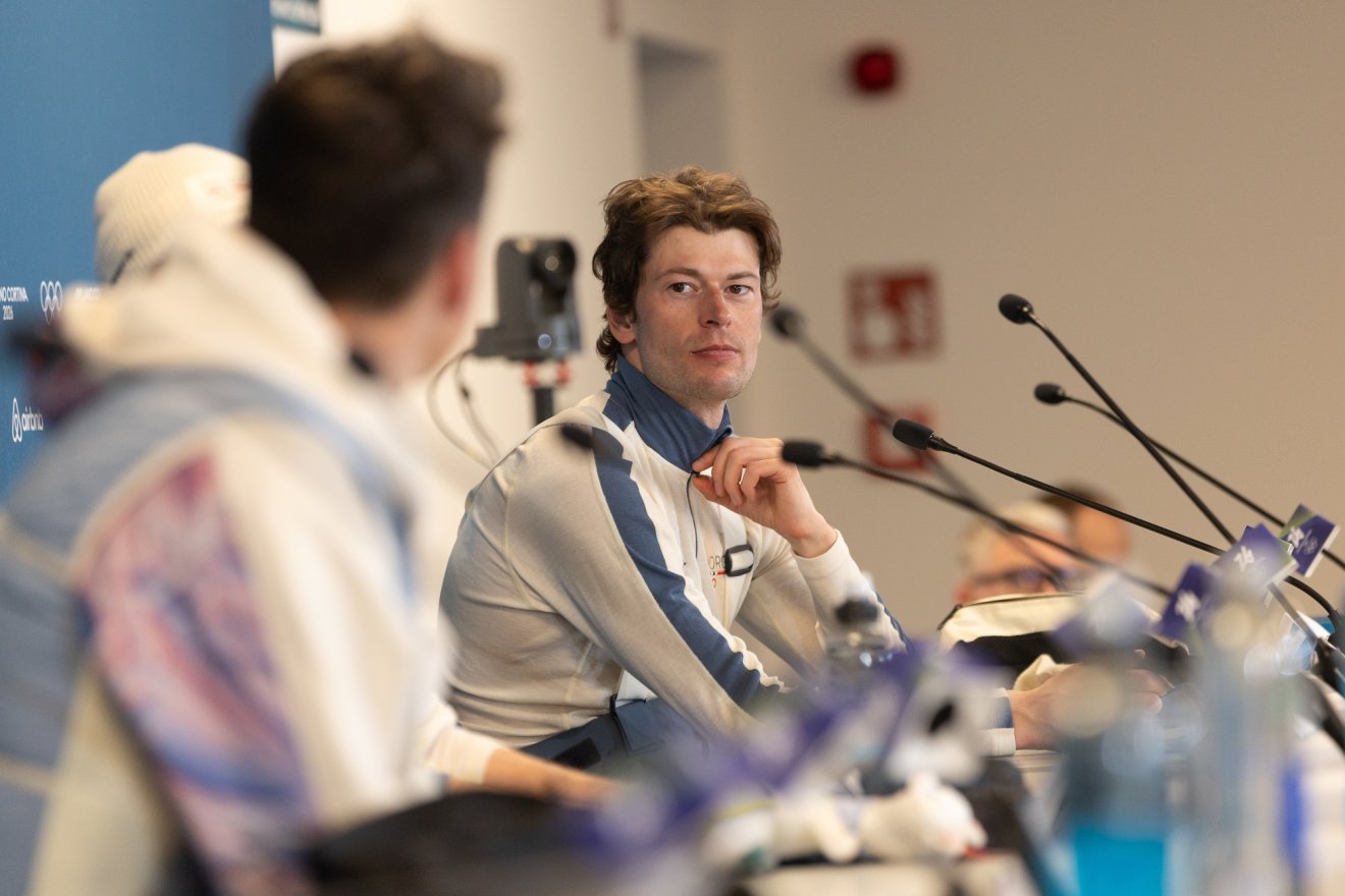 Az aranyérmes Johan Olav Botn sajtótájékoztatója &bullet;  Fotó: Halmágyi Zsolt