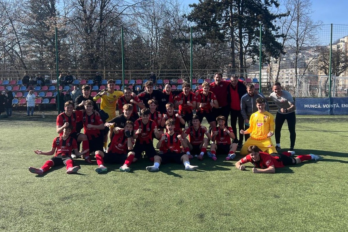 Az U18-asok a Kolozsvári U elleni meccset követően csoportelsők. &bullet;  Fotó: FK Csíkszereda