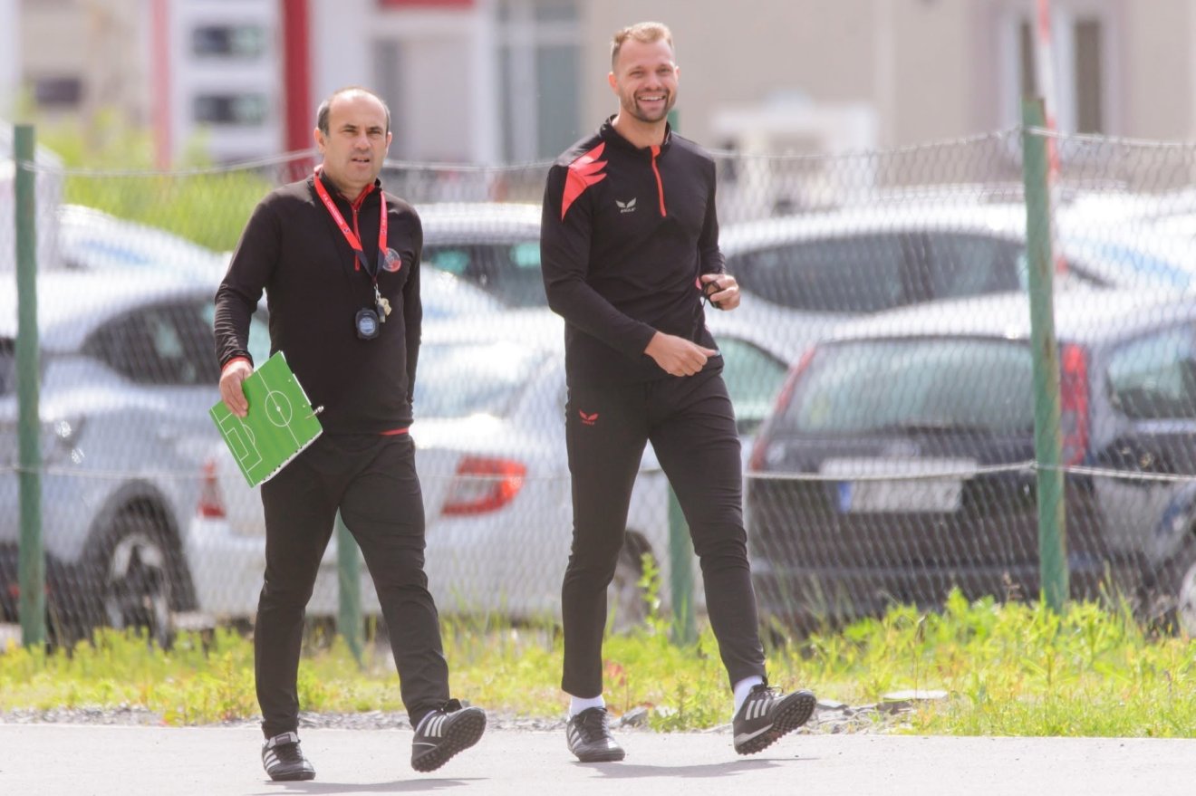 Kerekes Barna másodedző és Pukás Zoltán erőnléti edző &bullet;  Fotó: facebook/ FK Csíkszereda