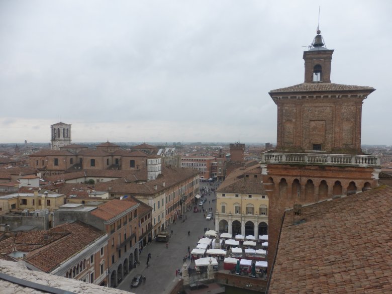 Ferrara óvárosa a magasból •  Fotó: Csermák Judit