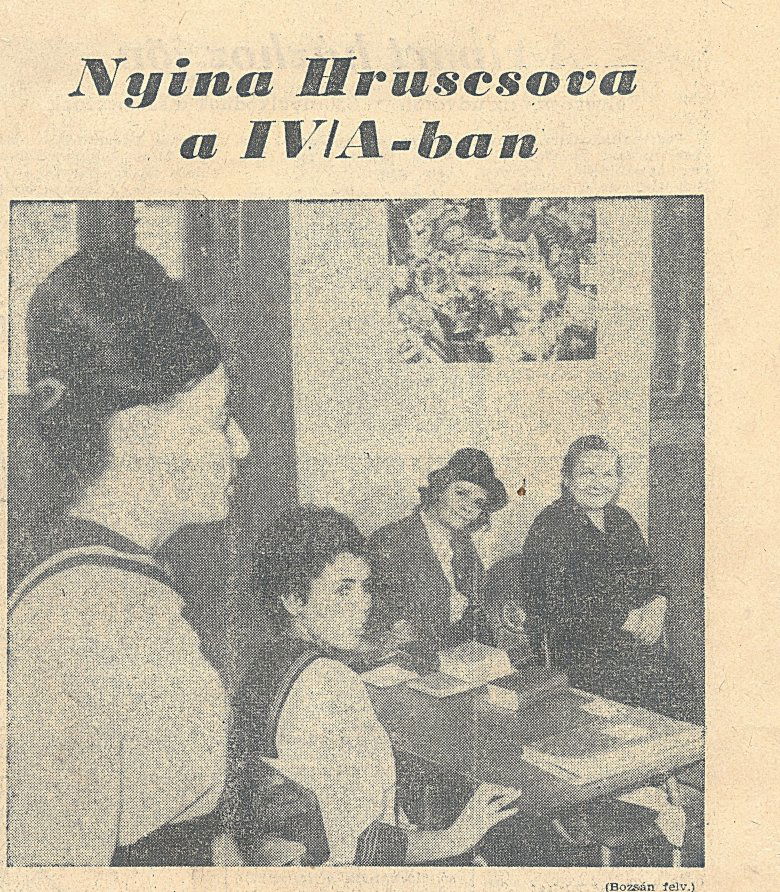 Oroszóra a IV. A osztályban Hruscsova és Kádárné jelenlétében •  Fotó: Esti Hírlap/Archív