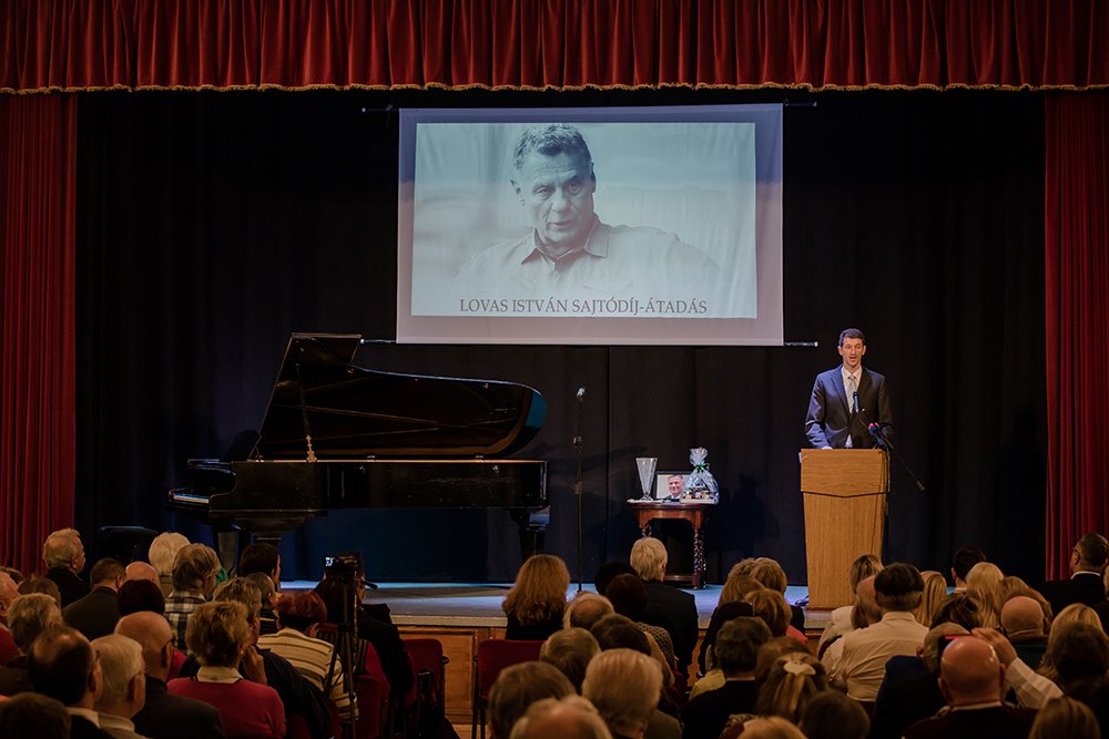 A Lovas István Sajtódíj budapesti átadóján. A díjazott sokak szemében tabutémának számító kérdéseket boncolgat &bullet;  Fotó: Vermes Tibor