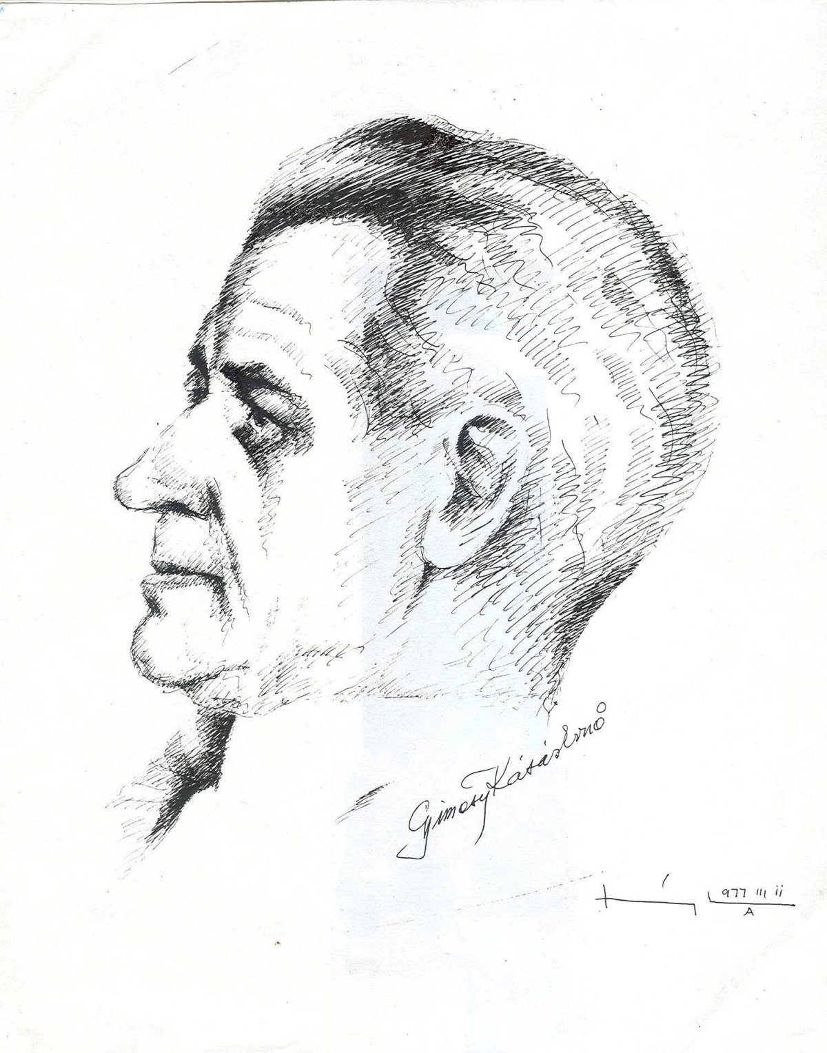 Vígh István rajza GyimesyKásás Ernőről 